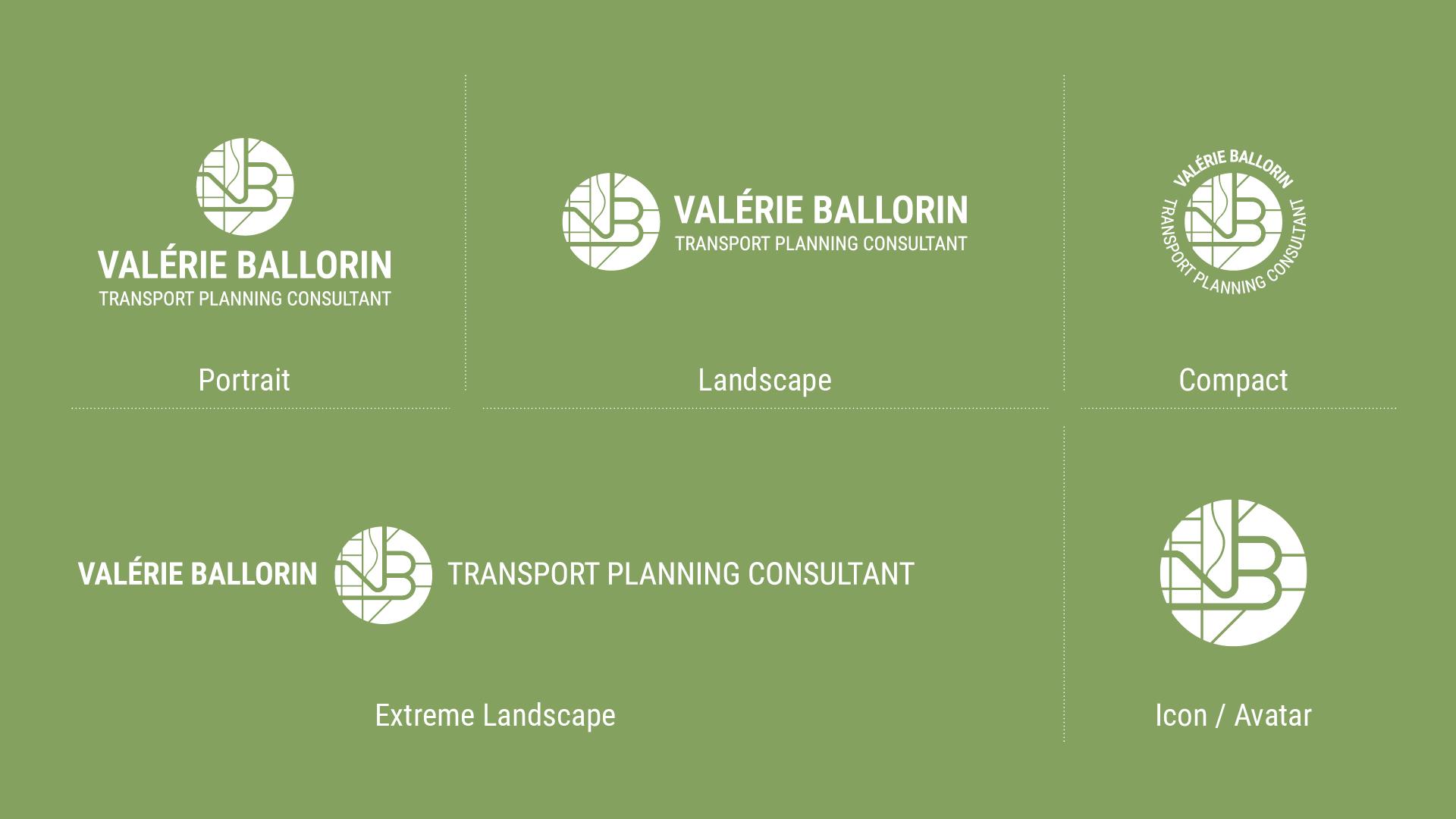 Valerie Ballorin Transport Planning Consultant Logo Suite