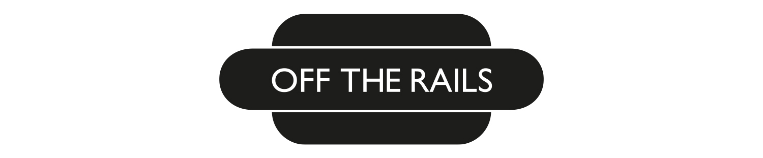 off the rails yarmouth newspaper logo design