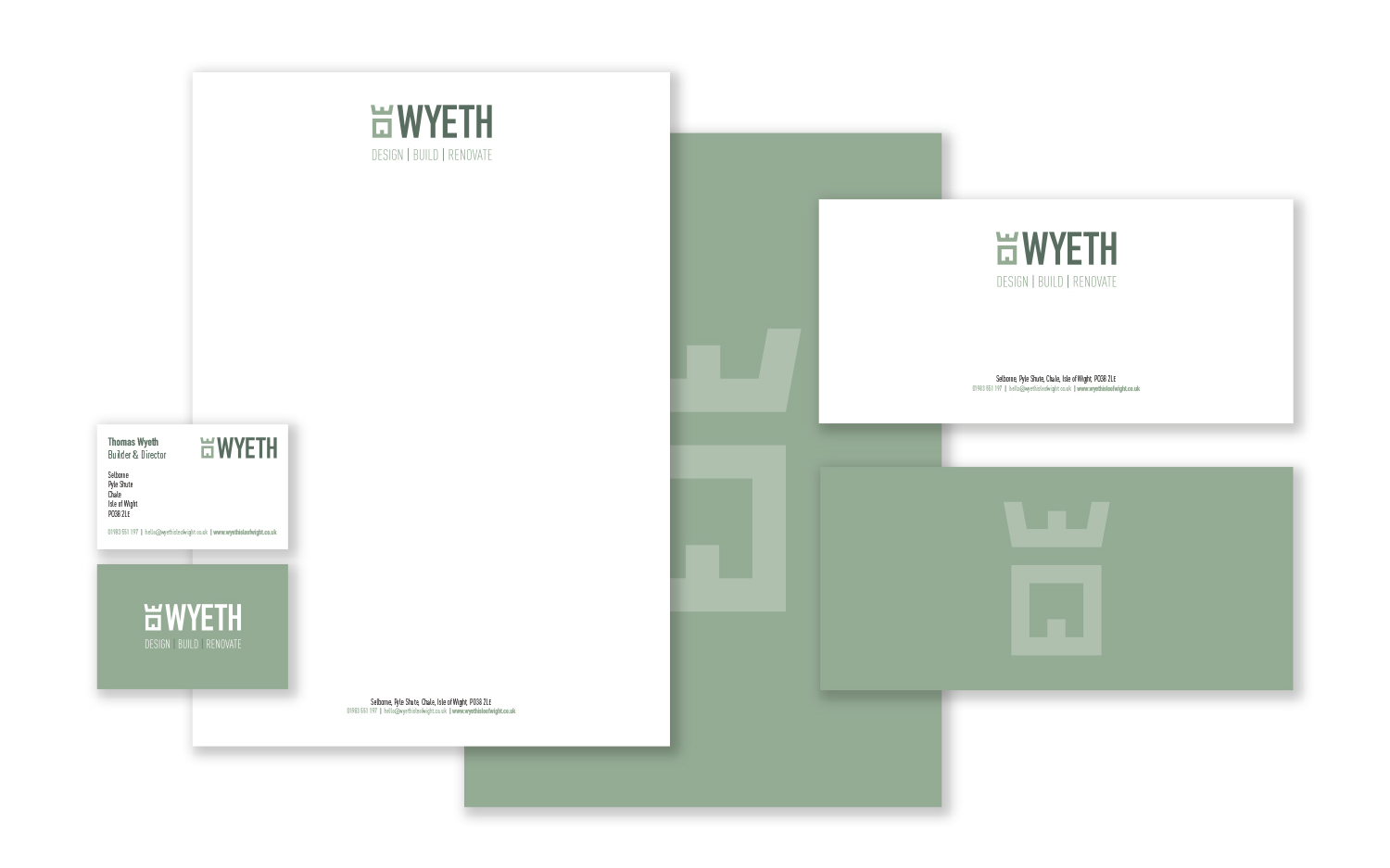 wyeth isle of wight builder stationery design