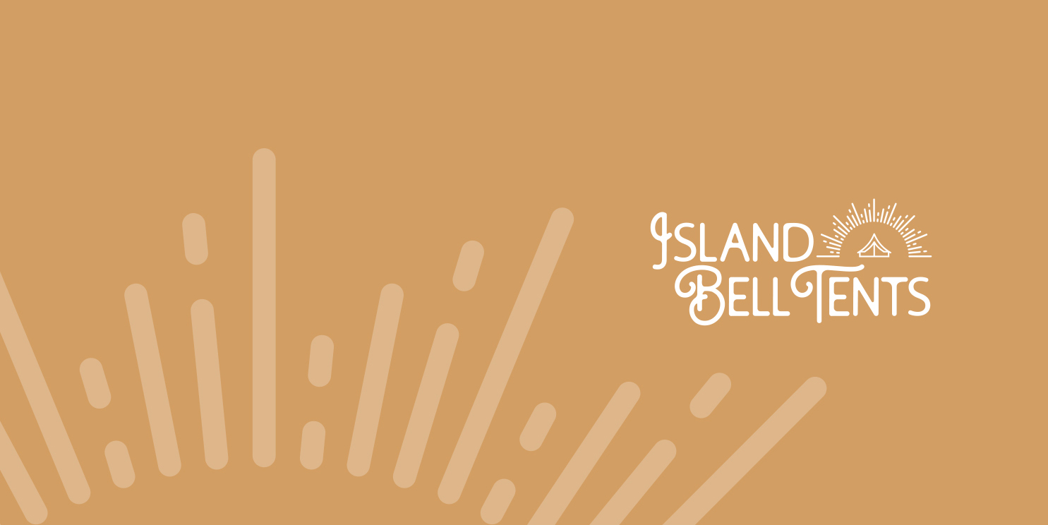 Logo and visual identity design for Island Bell Tents, based on the Isle of Wight